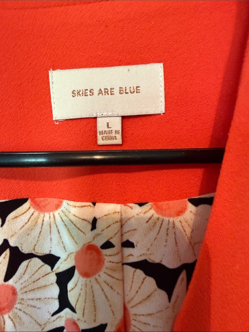Skies Are Blue Vibrant Orange Open-Front Blazer - Picture 2 of 5